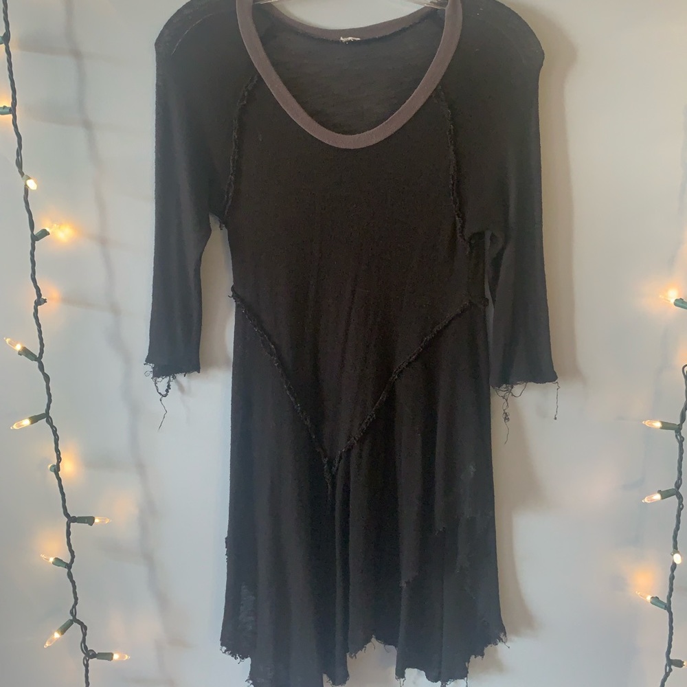 Free people weekend traveler black layering shirt